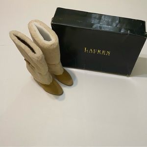 🍁Lauren Ralph Lauren beige/tan winter boots. Size 61/2.